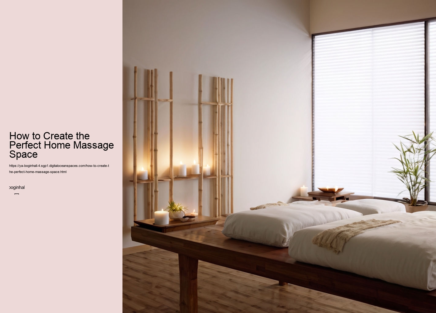 How to Create the Perfect Home Massage Space